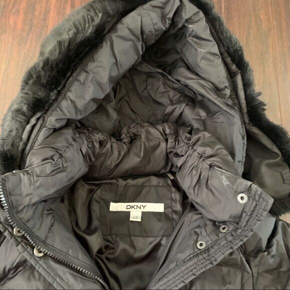 DKNY Quilted Puffer Parka Coat Jacket Down Feather - Picture 5 of 9